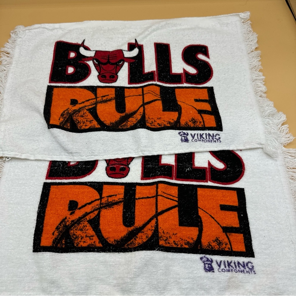 Vintage Chicago Bulls Golf Towels - Lot Of 2 - Hand Towels - NBA - White